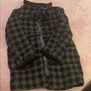 Girl plaid coat gray and black